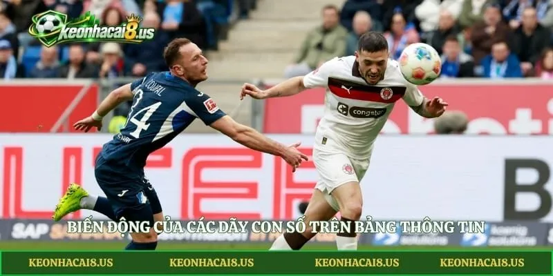 Biến động của các dãy con số trên bảng thông tin